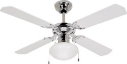 HOME Ceiling Fan - White and Chrome.